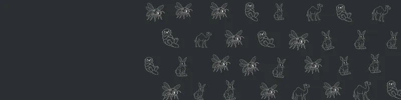 Charcoal Google Classroom header with white line drawings of sea otter, snowshoe hare, camel, bee on the right
