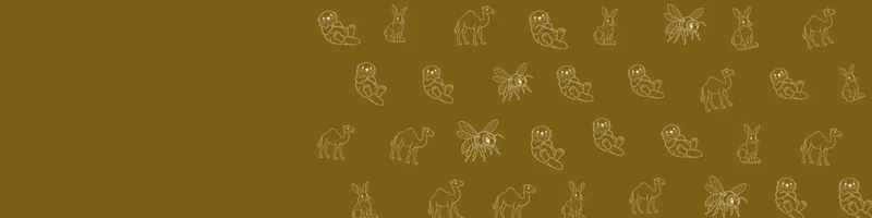 Ochre Google Classroom header with white line drawings of sea otter, snowshoe hare, camel, bee on the right