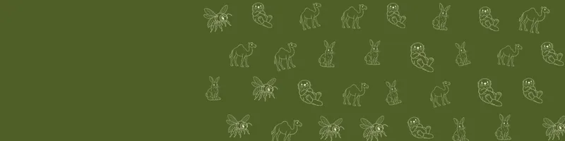 Olive Google Classroom header with white line drawings of sea otter, snowshoe hare, camel, bee on the right