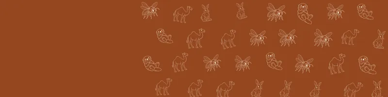 Rust Google Classroom header with white line drawings of sea otter, snowshoe hare, camel, bee on the right