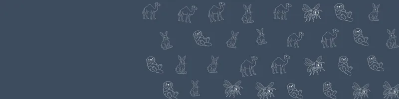 Slate Google Classroom header with white line drawings of sea otter, snowshoe hare, camel, bee on the right