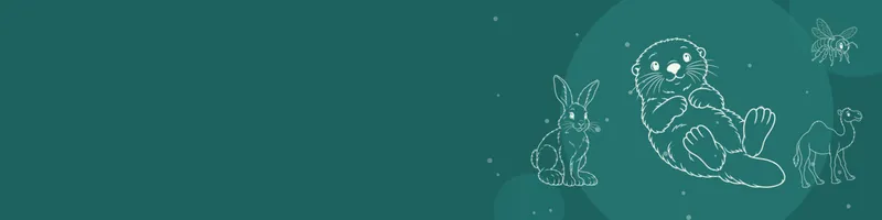 Teal Google Classroom header with white line drawings of sea otter, snowshoe hare, camel, bee on the right