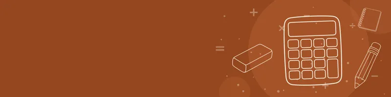 Rust Google Classroom header with white line drawings of calculator, pencil, notebook, eraser on the right
