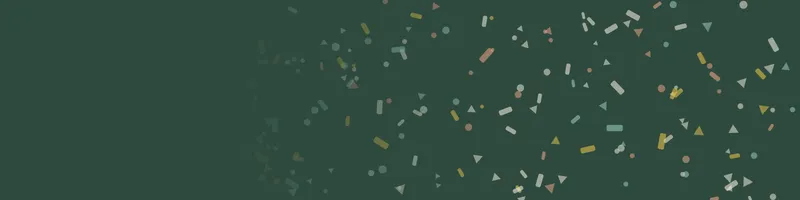 Forest green Google Classroom header with a confetti pattern on the right