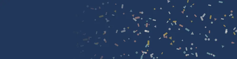 Navy Google Classroom header with a confetti pattern on the right