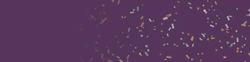Plum Google Classroom header with a confetti pattern on the right