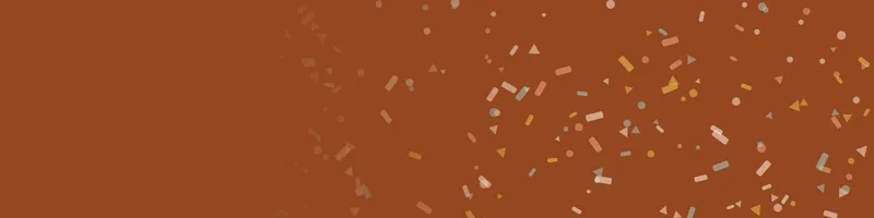 Rust Google Classroom header with a confetti pattern on the right