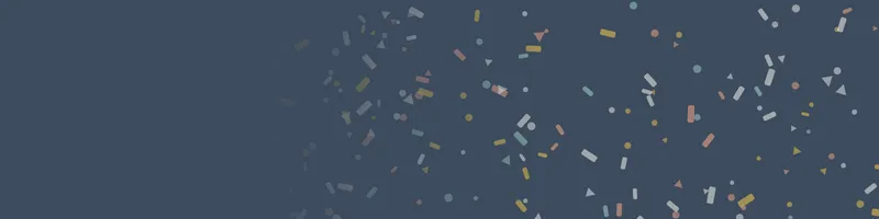 Slate Google Classroom header with a confetti pattern on the right