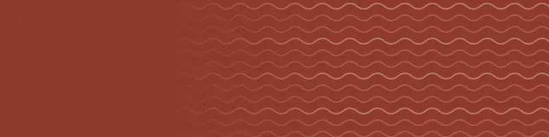 Brick red Google Classroom header with a waves pattern on the right